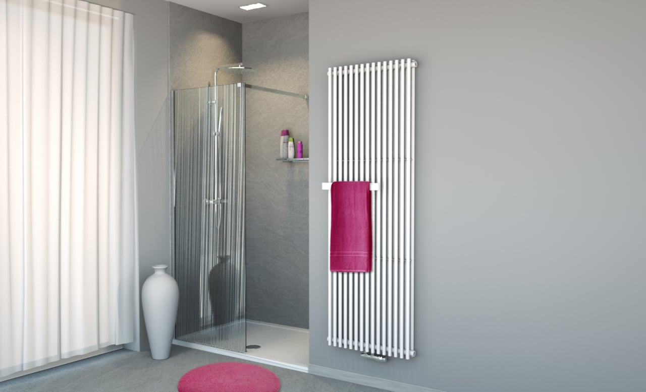 Balmani Modular Nischendusche 80 x 200 cm, Mikado Glas, Profil chrom glänzend