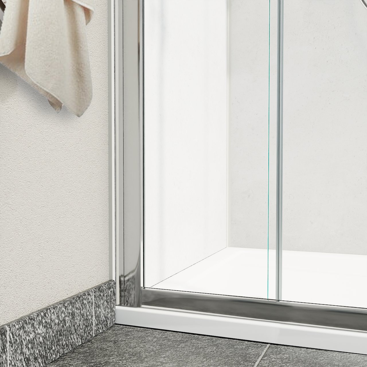 Balmani verbredingsprofiel voor douchedeuren 190 cm, Glanzend Chroom