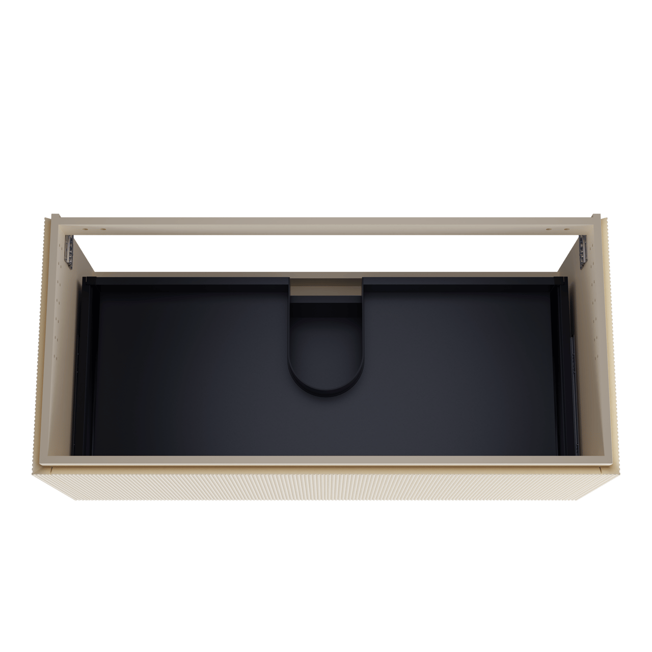 Balmani Eclips meuble sous-lavabo suspendu 120 x 55 cm Sandbeige 2 tiroirs Nervure sym. vert.