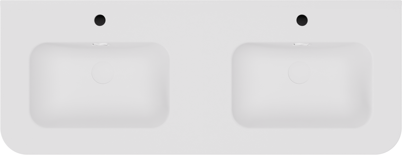 Storke Soft meuble salle de bains suspendu 120 x 46 cm Sand mat avec Kera Soft double vasque en porcelaine blanc mat