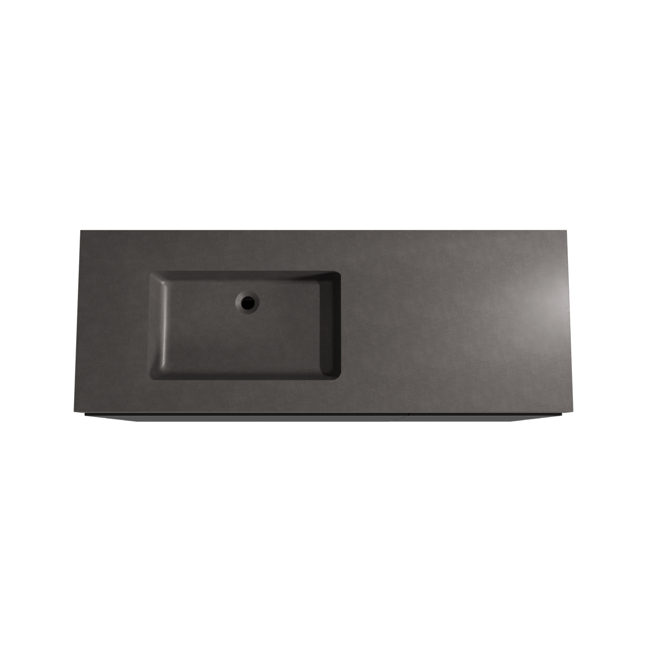 Storke Edge freistehendes Möbelstück Set: 140 x 52 cm, Schwarz matt, mit Scuro High Waschtisch links, Quarz Schwarz matt