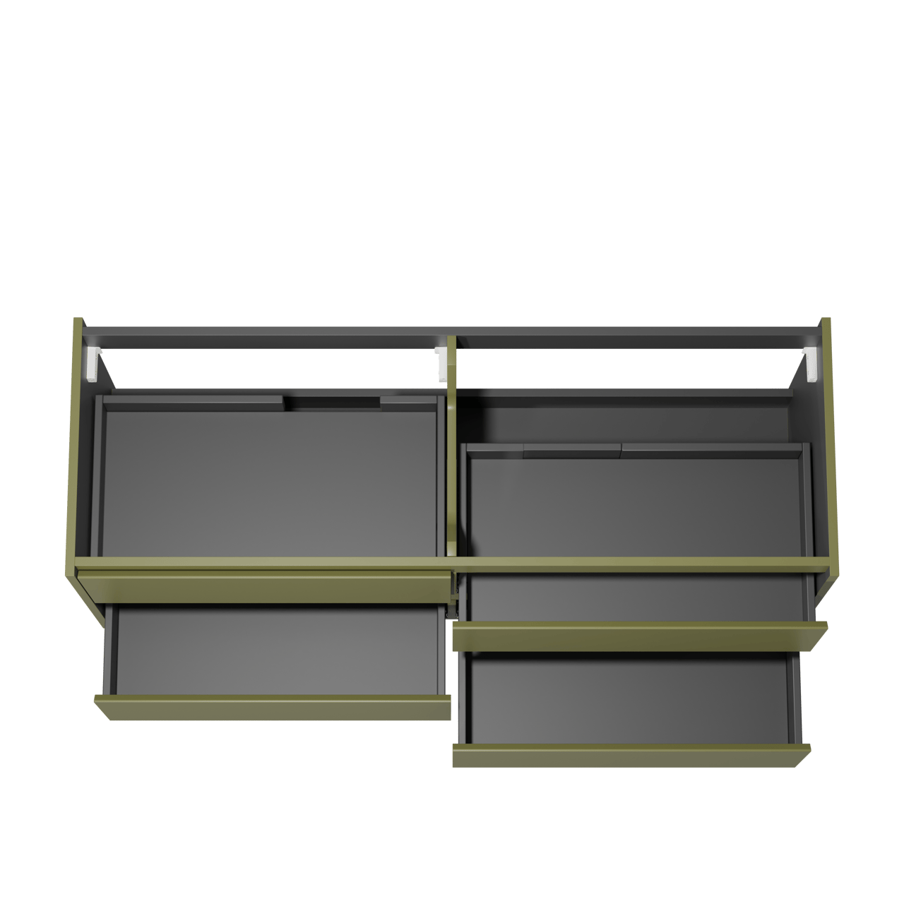 Storke Seda zwevende wastafelonderkast 150 x 52 cm olijfgroen 4 lades