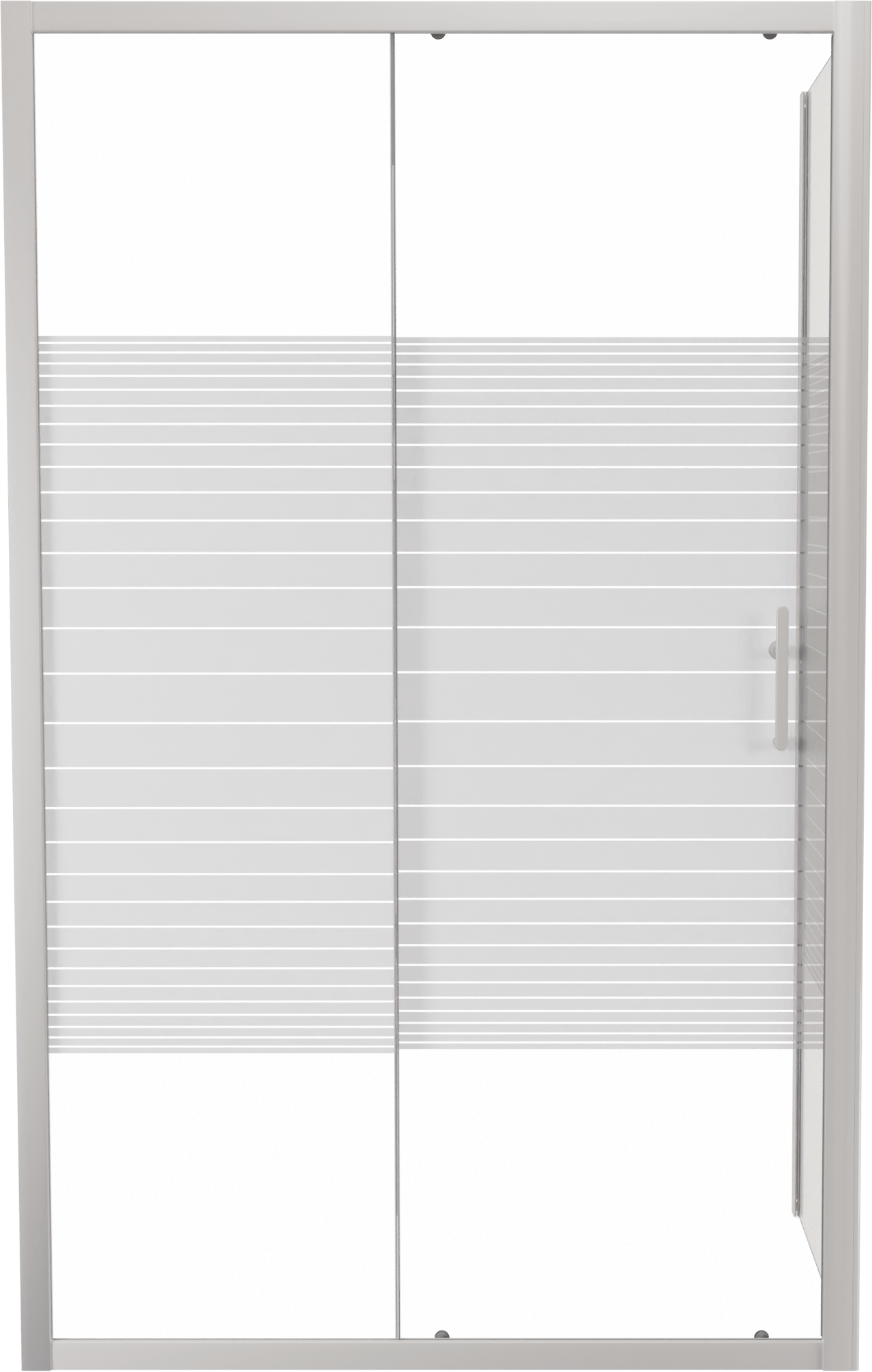 SanyOne Anton paroi de douche avec porte coulissante et paroi latérale fixe, 120 x 80 cm, verre à rayures, profil blanc