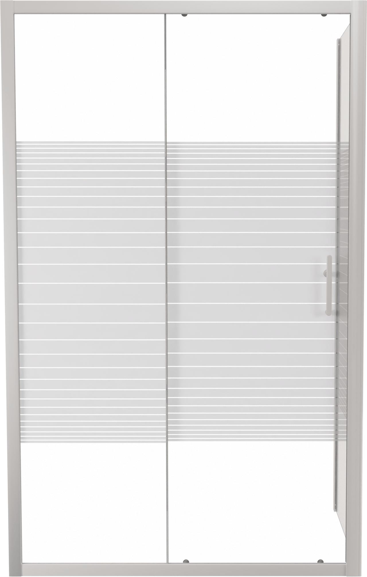 SanyOne Anton Eckdusche Schiebetür mit fixierter Seitenwand, 120 x 80 cm, Streifglas, Profil Weiß