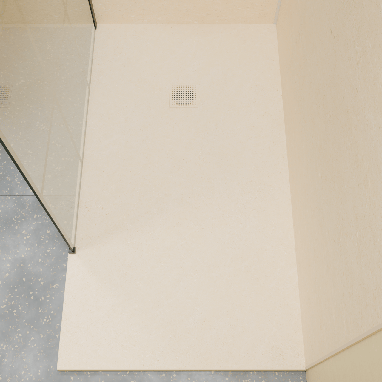 Luca Varess Suite douchebak 160 x 90 cm composietmarmer Dizzy Cream 