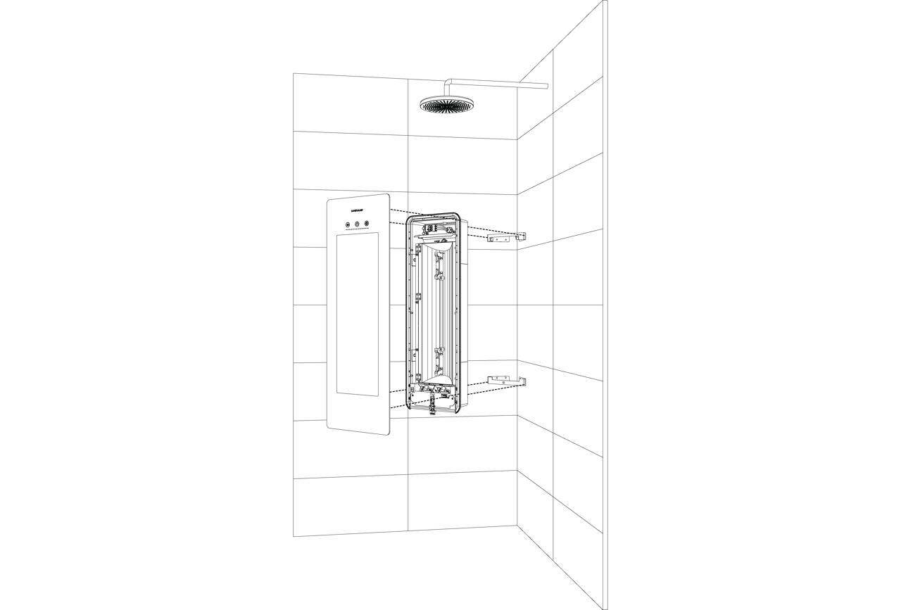 Sunshower One S Infrarot Aufputz Ecke organic grey