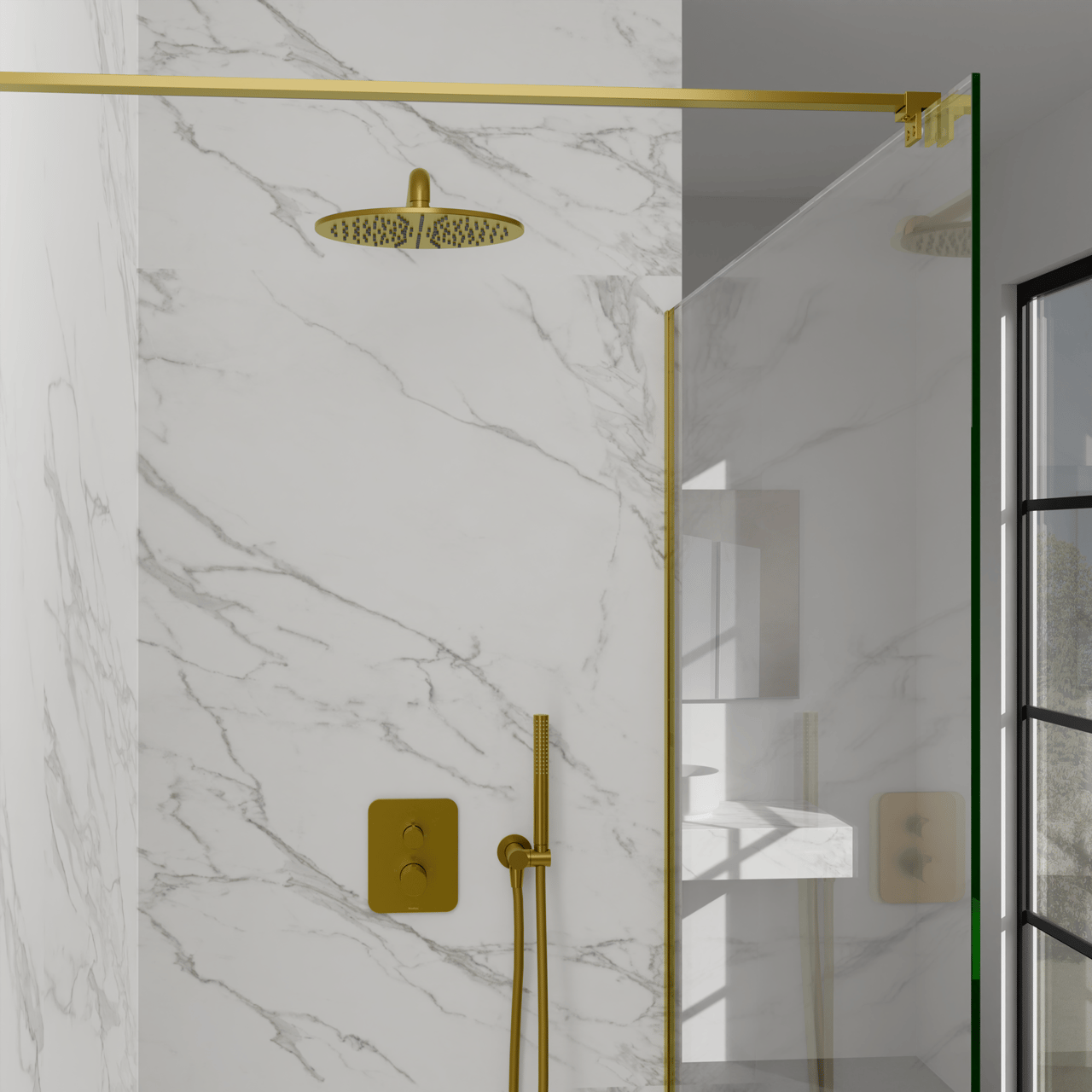 Blaufoss Smartbox Softline thermostat de douche encastré 2 fonctions Brushed Gold incl élément intégré