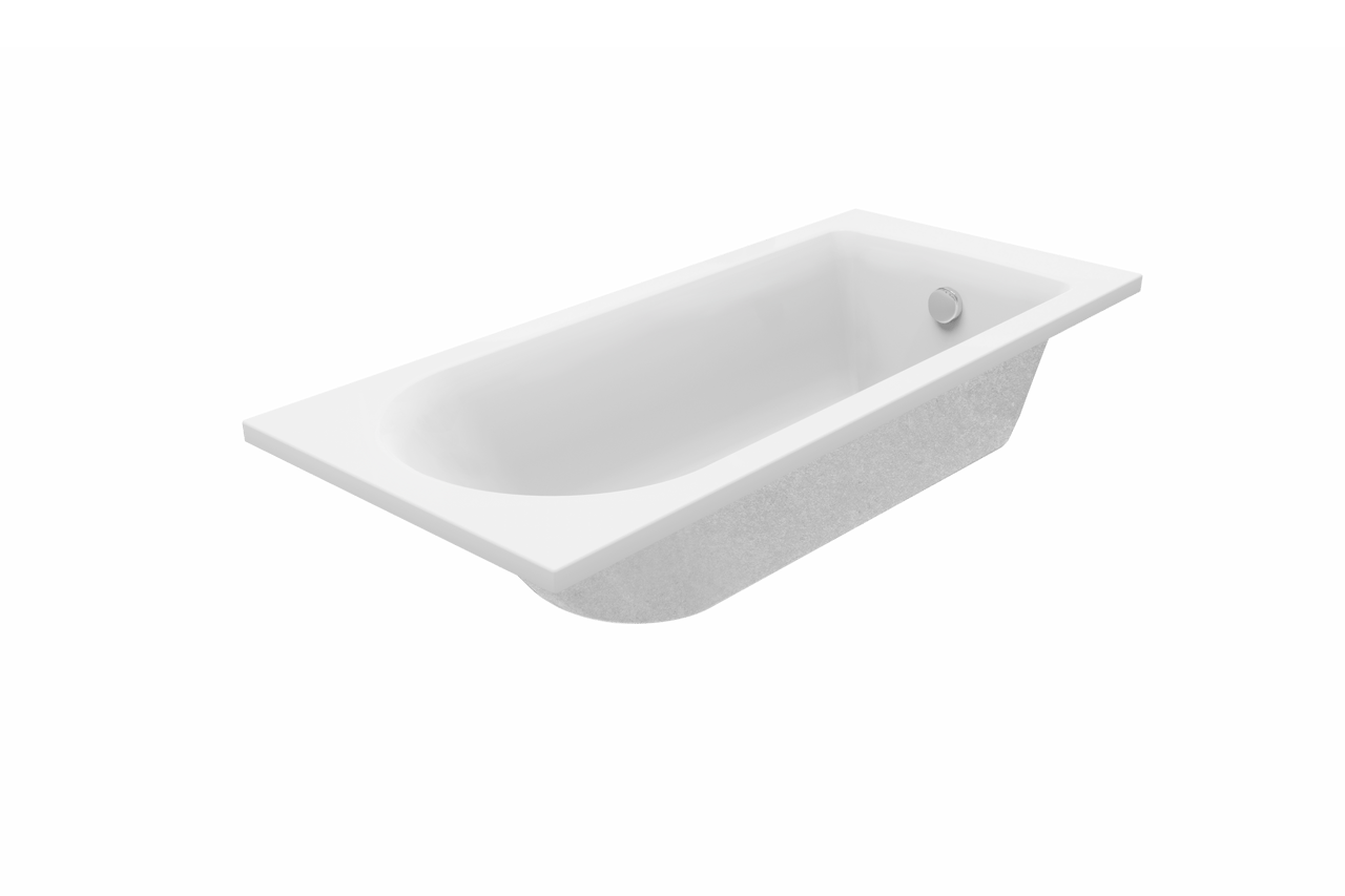 Luca Varess Rosala baignoire encastrable simple 160 x 70 cm acrylique blanc mat