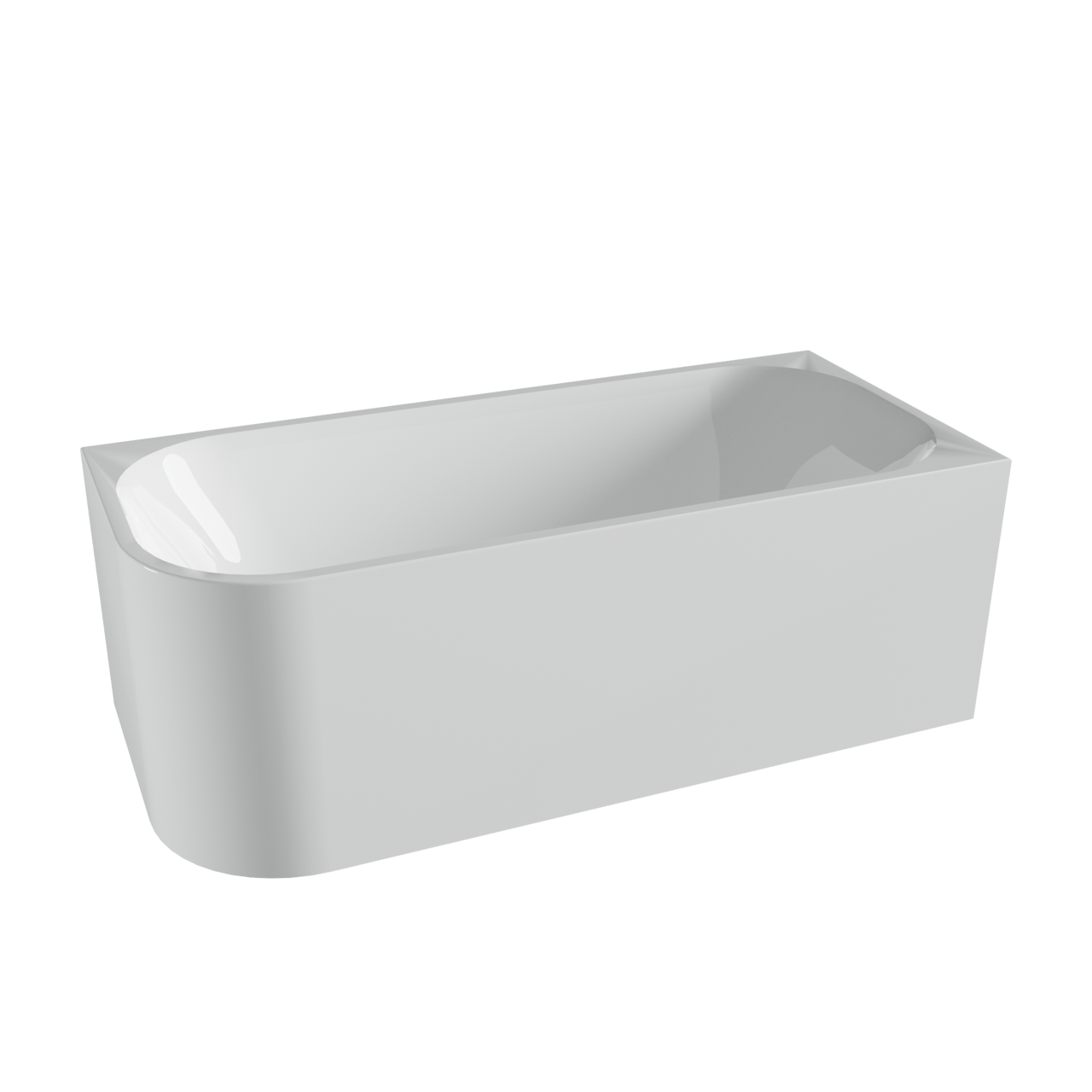 Luca Varess Mezzo baignoire d'angle droite double 170 x 75 cm acrylique blanc brillant