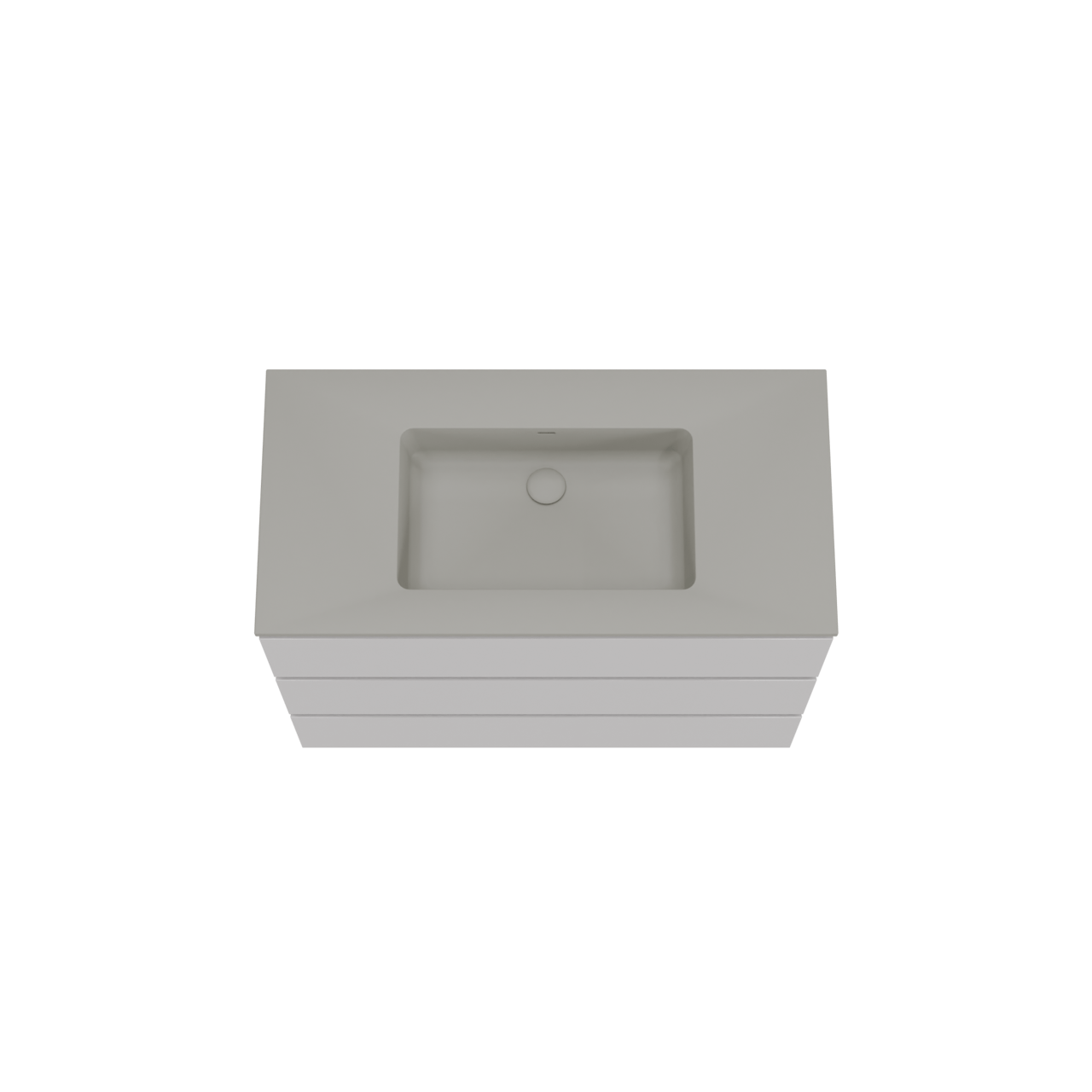 Storke Edge staand badmeubel 105 x 52 cm hoogglans wit met Diva enkele wastafel in top solid zijdegrijs