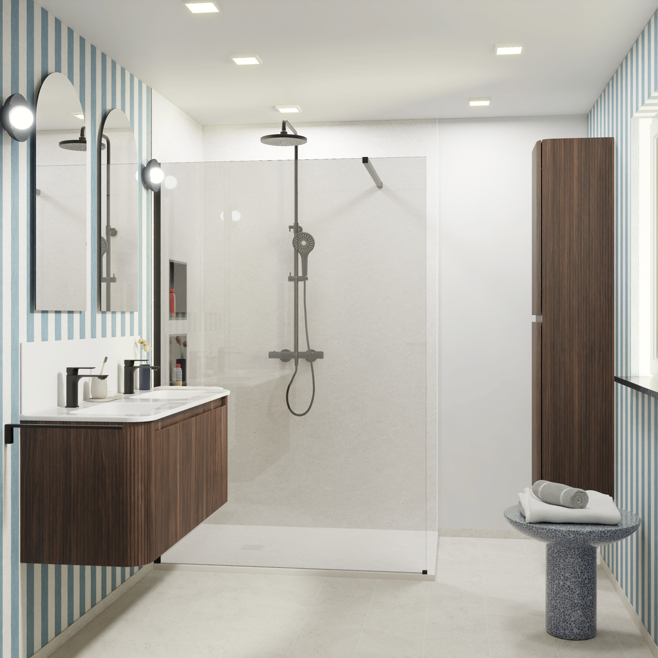 Luca Varess Suite receveur de douche 140 x 90 cm marbre composite Dizzy Light