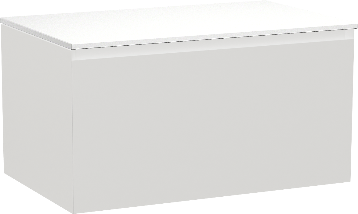 Balmani Idra meuble salle de bains suspendu 90 x 55 cm blanc mat avec Stretto tablette simple en solid surface blanc mat