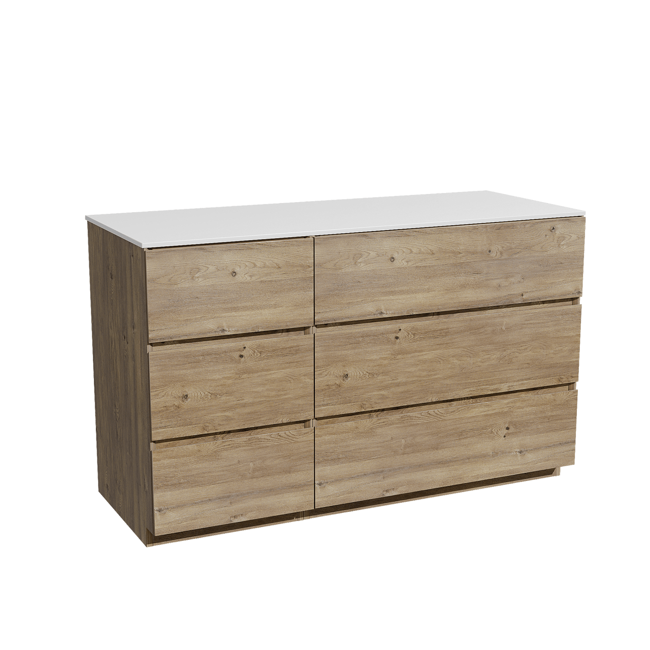 Storke Edge badkamermeubel met Tavola wastafelblad voor waskom(men)