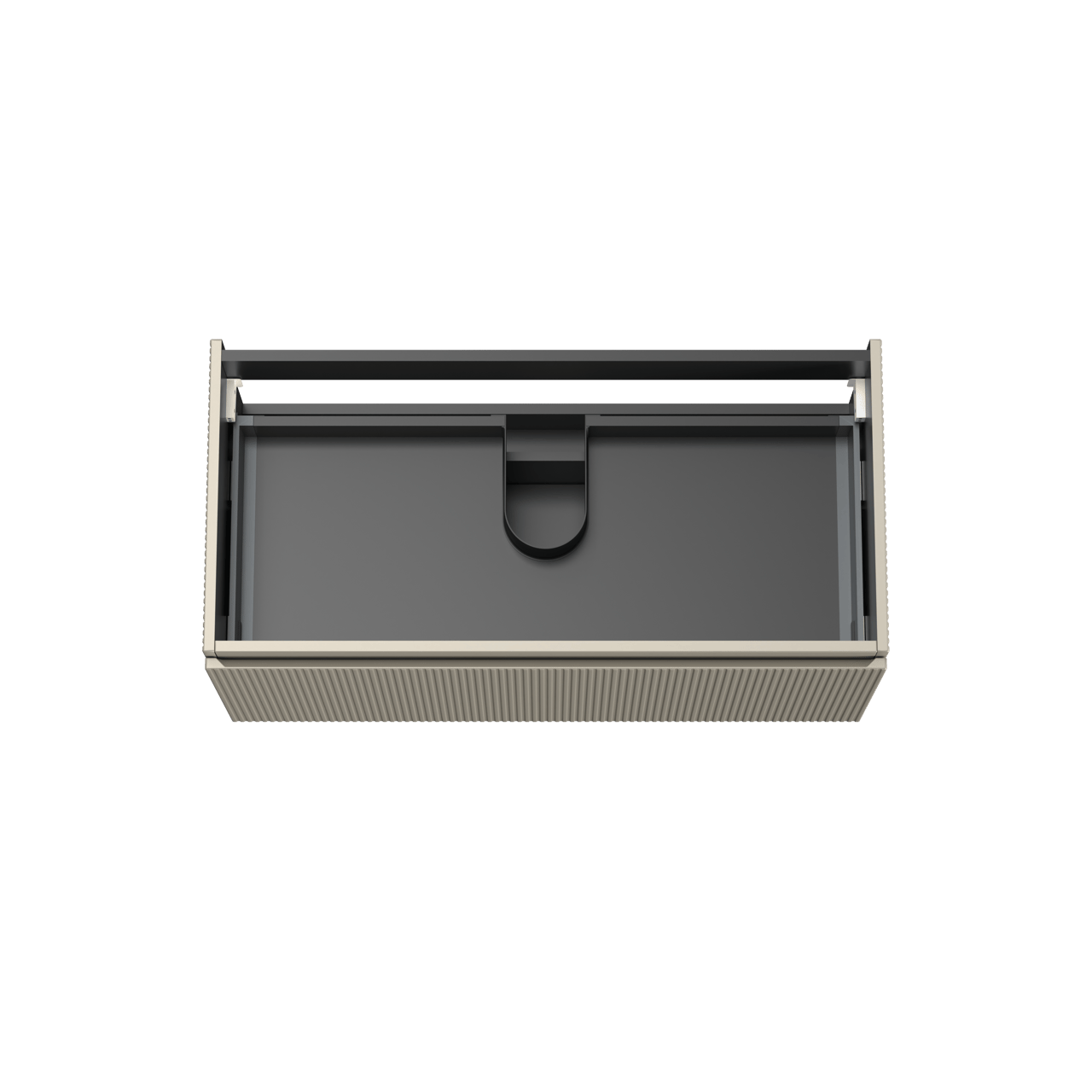 Storke Ribs meuble sous-vasque suspendu 105 x 52 cm soie grise 2 tiroirs