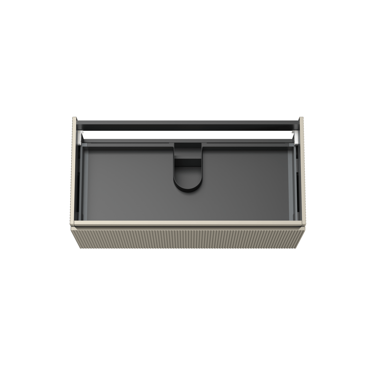 Storke Ribs meuble sous-lavabo suspendu 105 x 52 cm soie grise 2 tiroirs