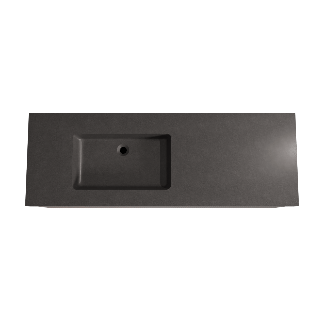 Storke Ribs zwevend badmeubel 150 x 52 cm notenhout met Scuro High asymmetrisch linkse wastafel in kwarts mat zwart, Verticale symmetrische rechte ribbel