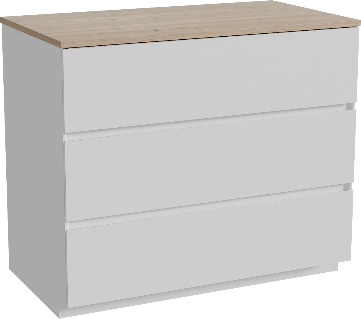 Storke Edge meuble salle de bains à poser 95 x 52 cm blanc mat avec Panton tablette simple en mélaminé chêne brut