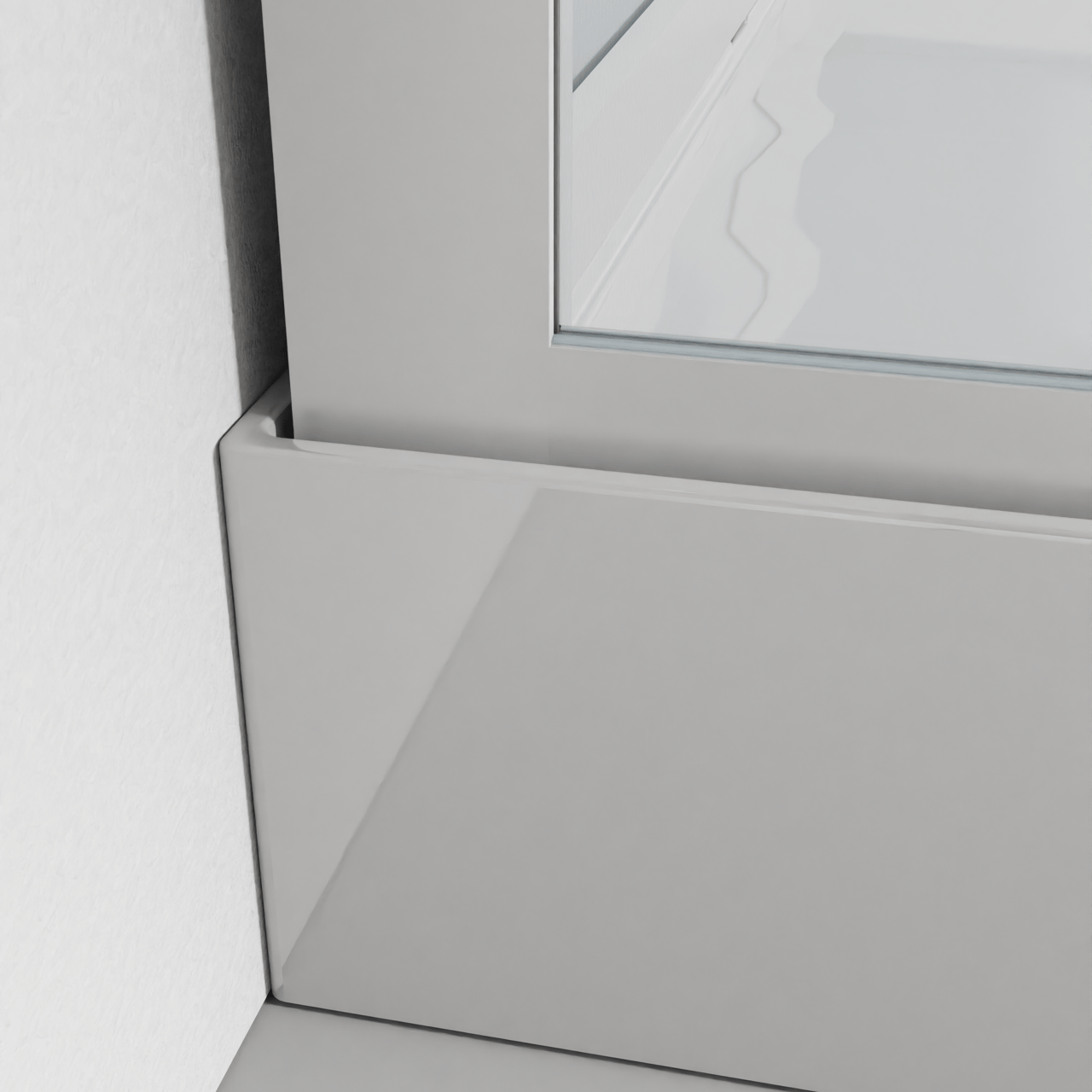 Luca Varess Talan douchecabine met schuifdeuren 80 x 80 cm helder glas met mat gestreepte strook glanzend wit profiel