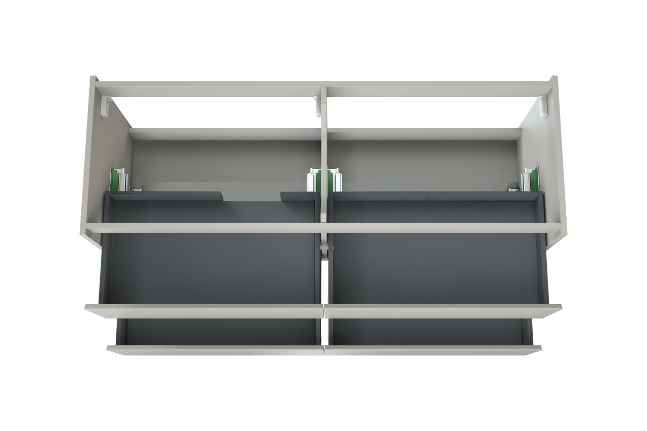 Storke Seda hängender Waschbeckenunterschrank: 150 x 52 cm, Weiß matt, 4 Schubladen