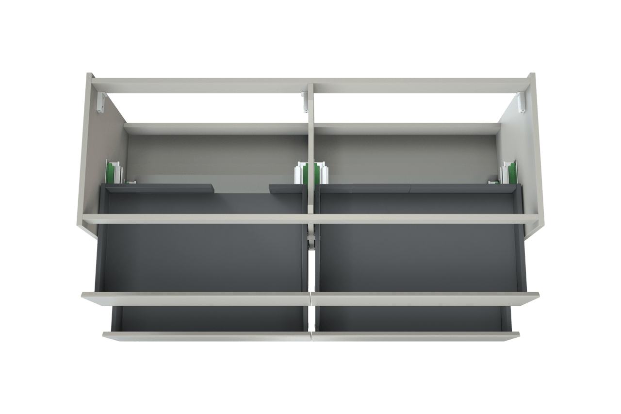 Storke Seda hängender Waschbeckenunterschrank: 150 x 52 cm, Weiß matt, 4 Schubladen
