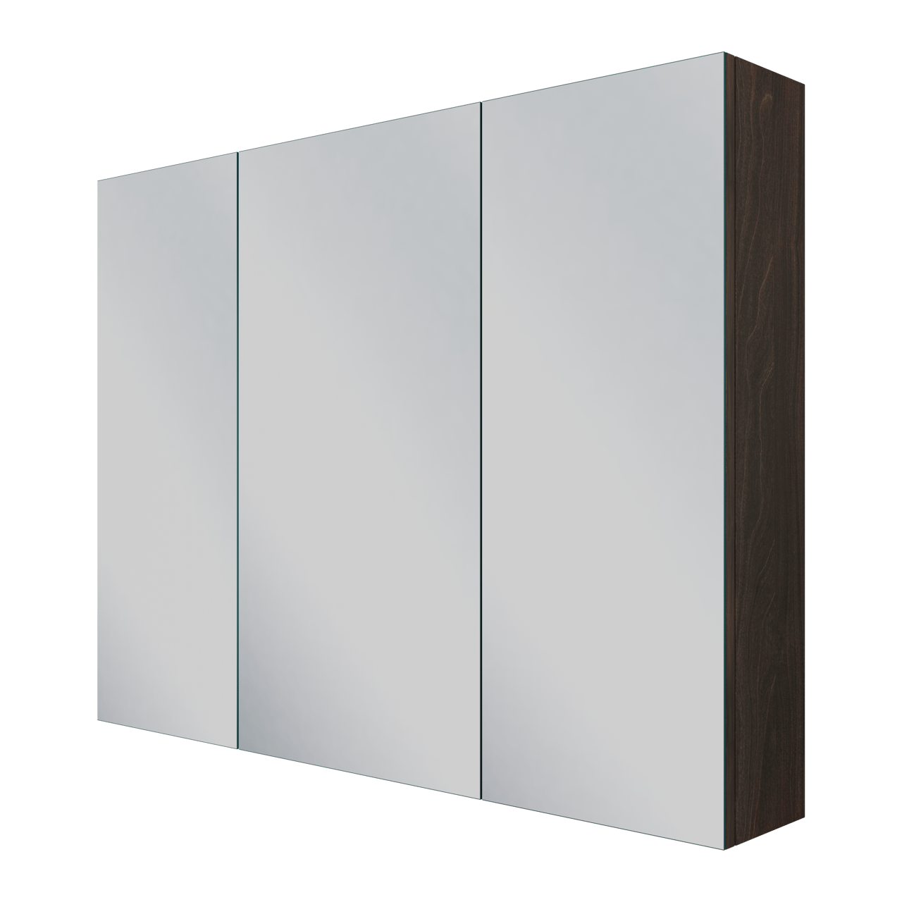 Linie Montro Spiegelschrank, 100 x 75 cm, dunkles Nussbaum