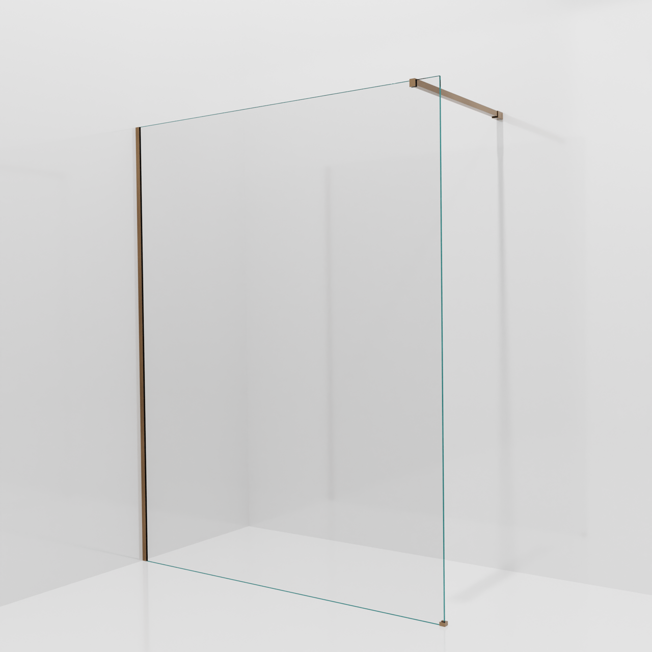 Balmani Modular Walk-In Dusche: 160 x 200 cm, Klarglas, Profil Brushed Rosegold
