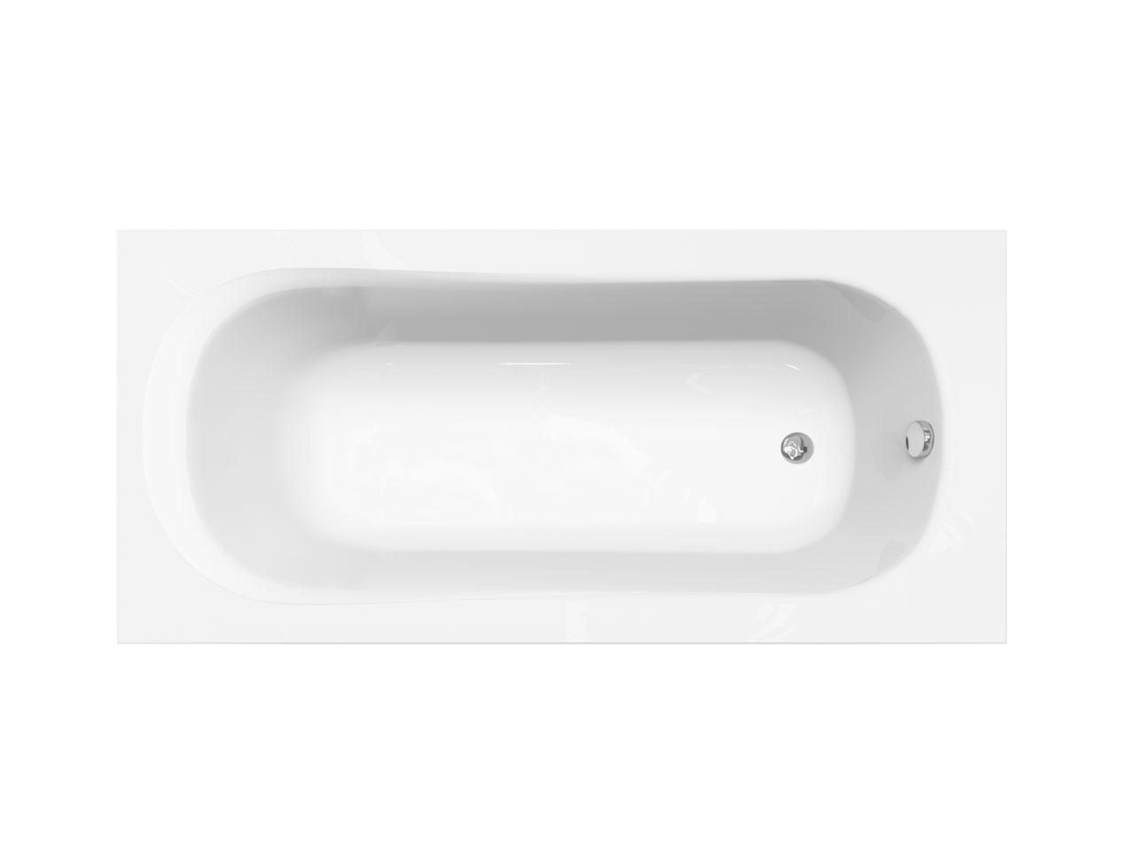 Linie Tessa 1-Personen-Einbaubadewanne: 170 x 75 cm, Acryl, Weiß Glänzend