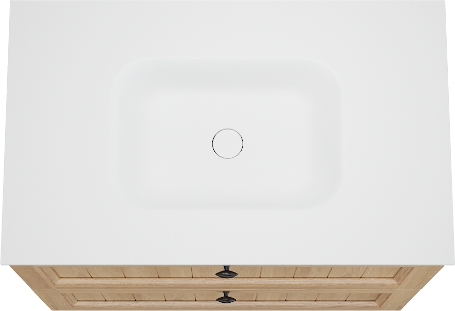 Balmani Lemon meuble salle de bains à poser 90 x 55 cm, placage chêne naturel avec Tablo Arcato plan simple en blanc mat