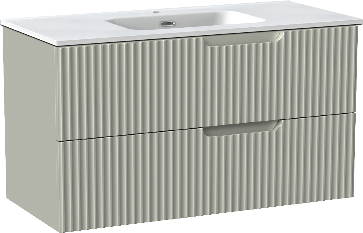 Linie Ribbo meuble salle de bains avec lavabo Baro