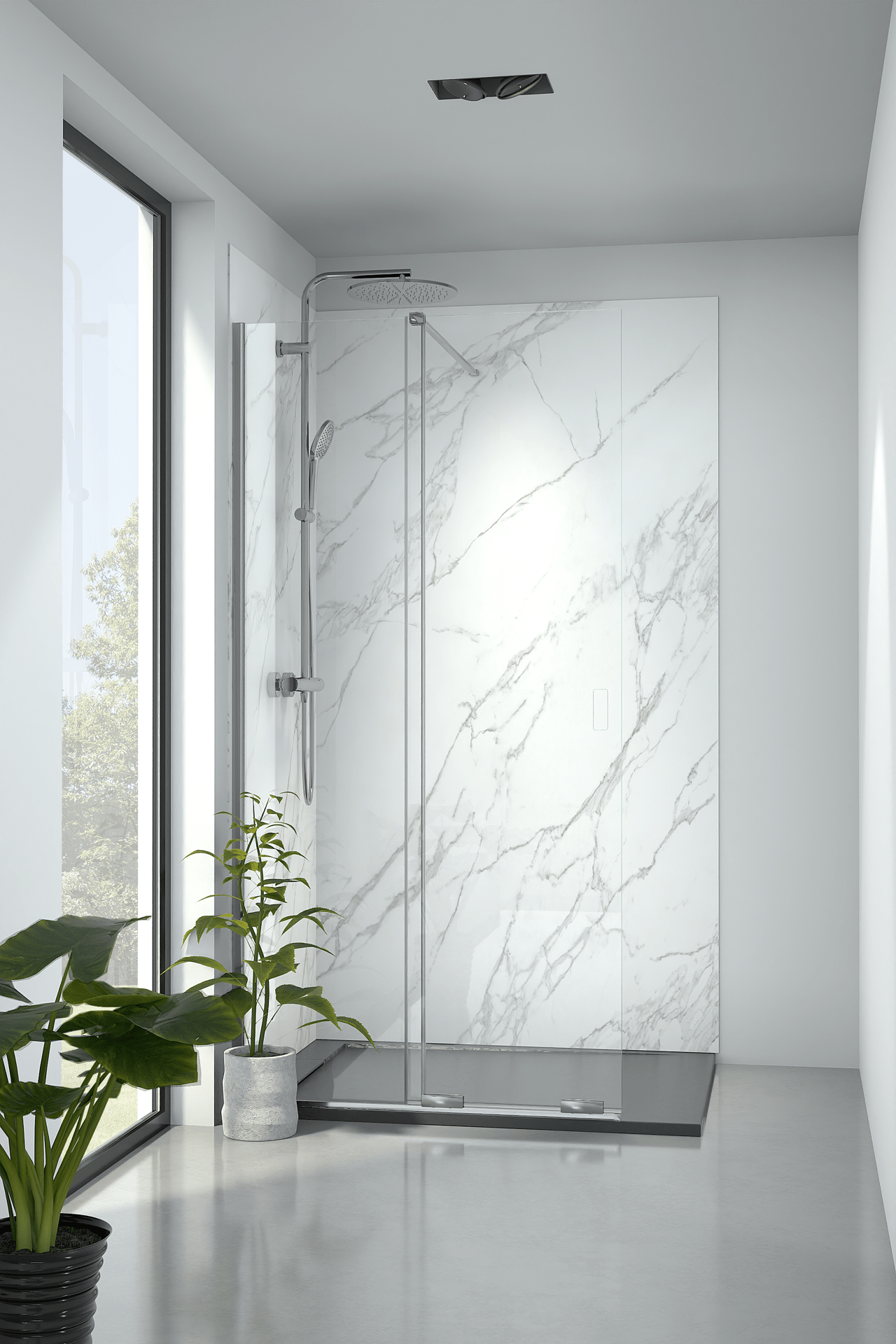 Balmani Move Slide  Walk-In-Dusche mit Schiebetür 120 x 200 cm Klarglas chrom Profil