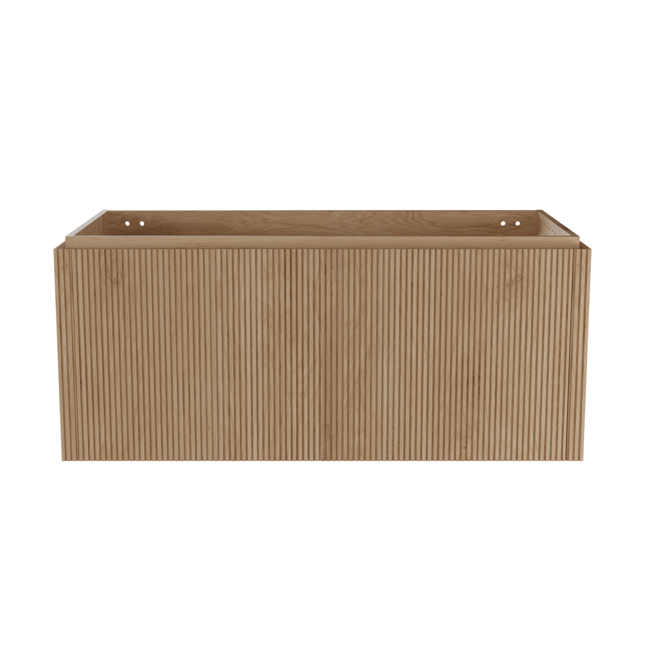 Balmani Eclips hängendes möbelstück Waschtischunterschränke 120 x 55 cm Eiche natur 2 Schubladen Vert. Sym. Rippe