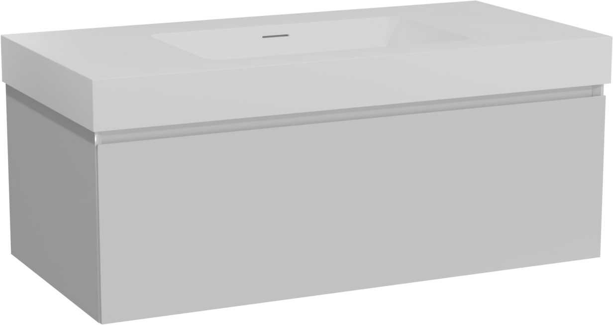 Storke Edge meuble salle de bains suspendu 105 x 52 cm blanc brillant avec Mata High plan simple en solid surface blanc mat