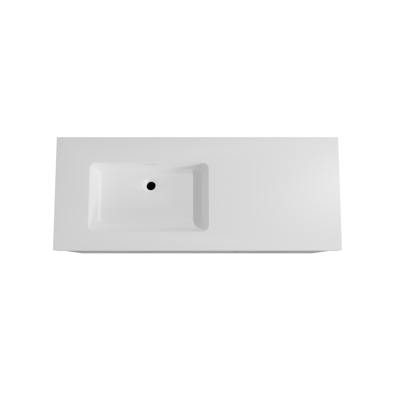 Storke Edge zwevend badmeubel 130 x 52 cm beton donkergrijs met Mata High asymmetrisch linkse wastafel in solid surface mat wit