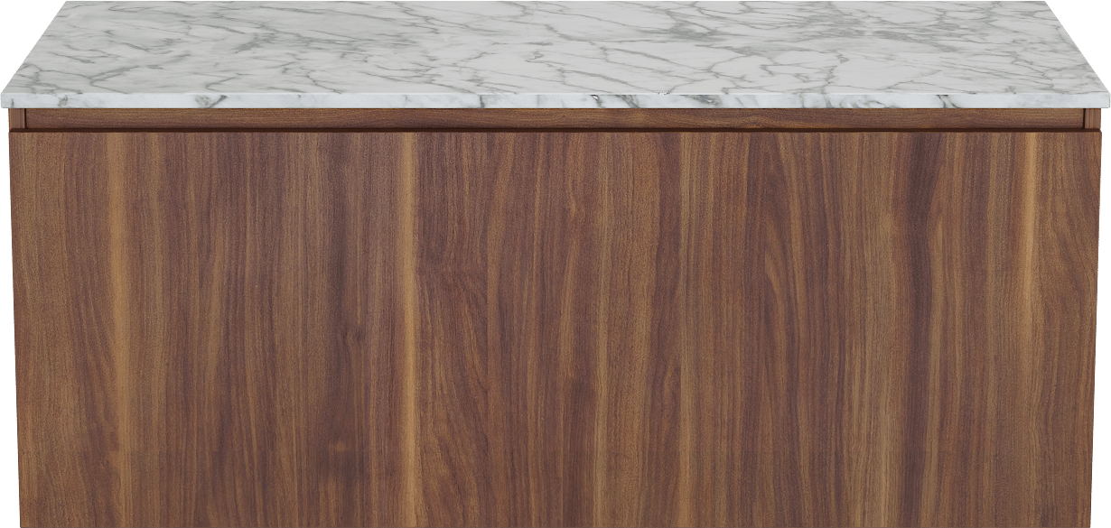 Balmani Sfera meuble salle de bains suspendu 120 x 55 cm noyer américain avec Stretto tablette simple ou double en marbre carrare