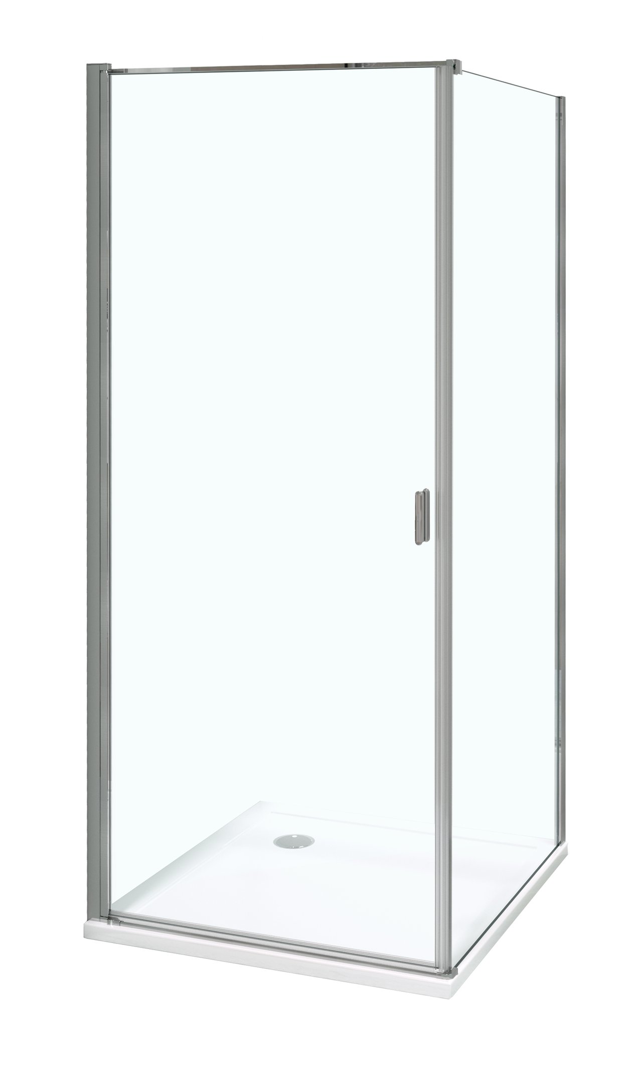 Luca Varess Romeo douchehoek met draaideur en vaste zijwand 90 x 90 cm helder glas glanzend chroom profiel