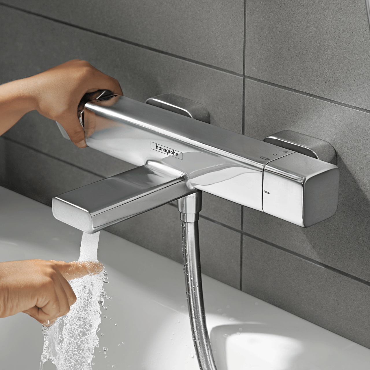 Hansgrohe Ecostat E Coolcontact robinet baignoire thermostatique Chrome Brillant