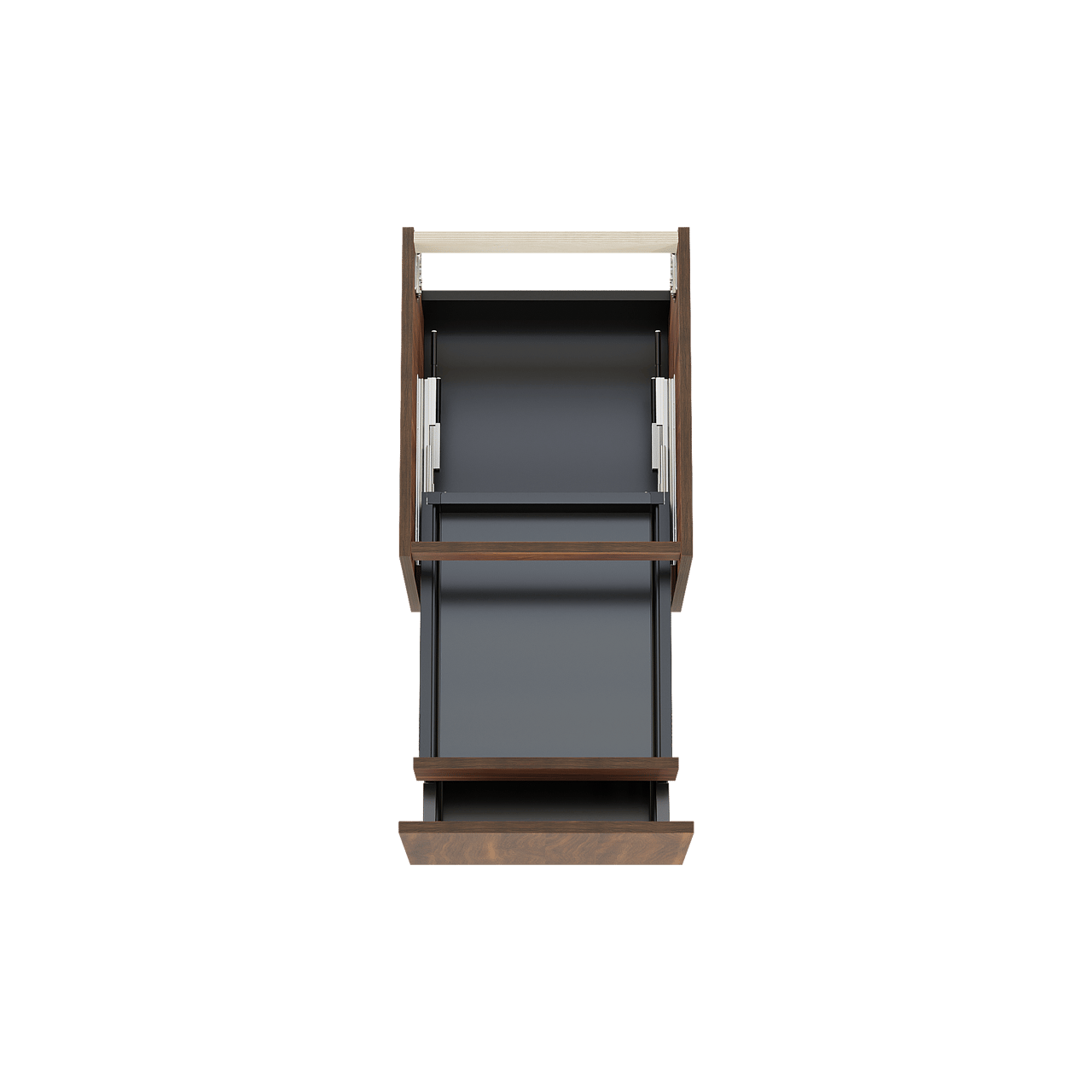 Balmani Sfera hängender Waschbeckenunterschrank: 45 x 55 cm, Amerikanischer Nussbaum, 2 Schubladen