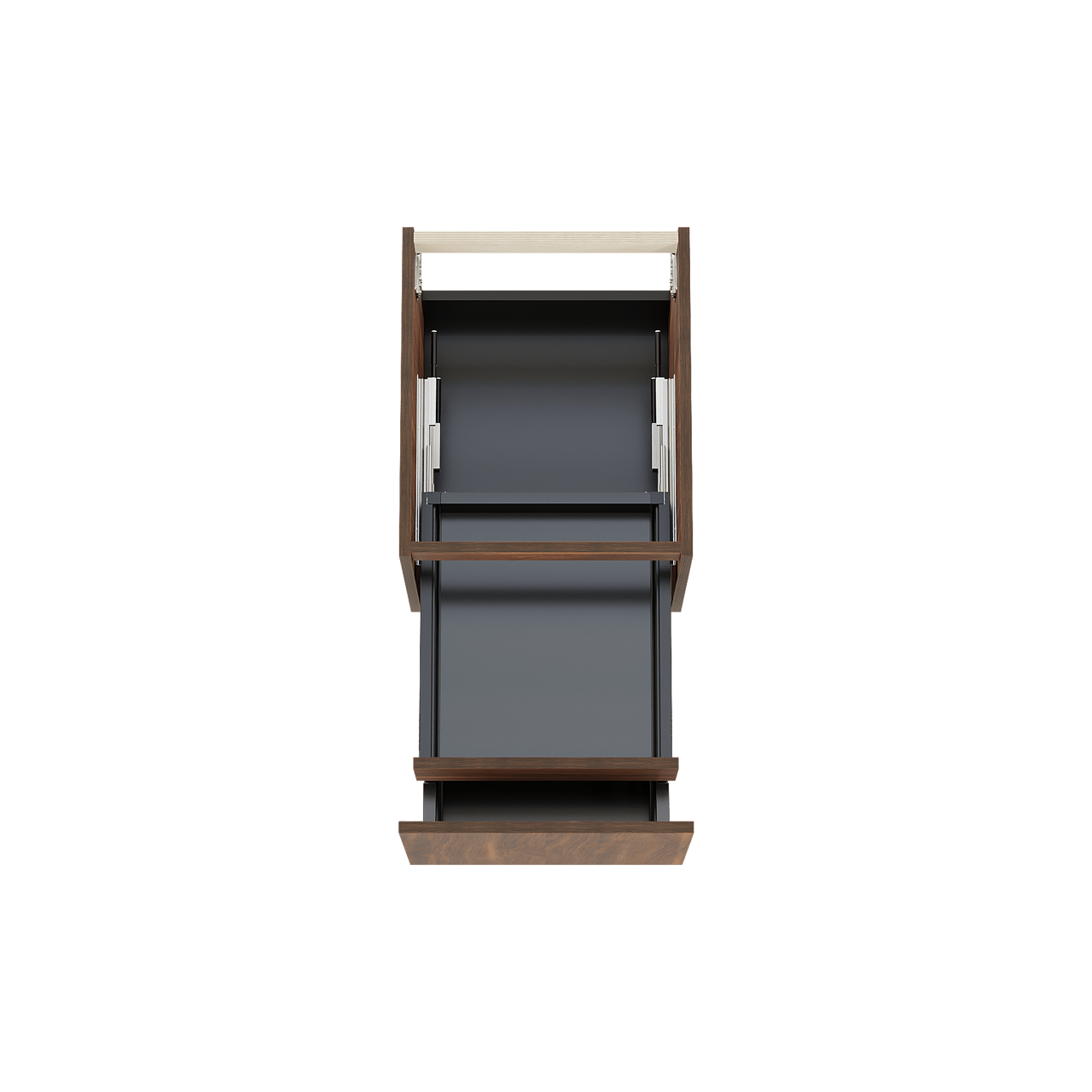 Balmani Sfera hängender Waschbeckenunterschrank: 45 x 55 cm, Amerikanischer Nussbaum, 2 Schubladen