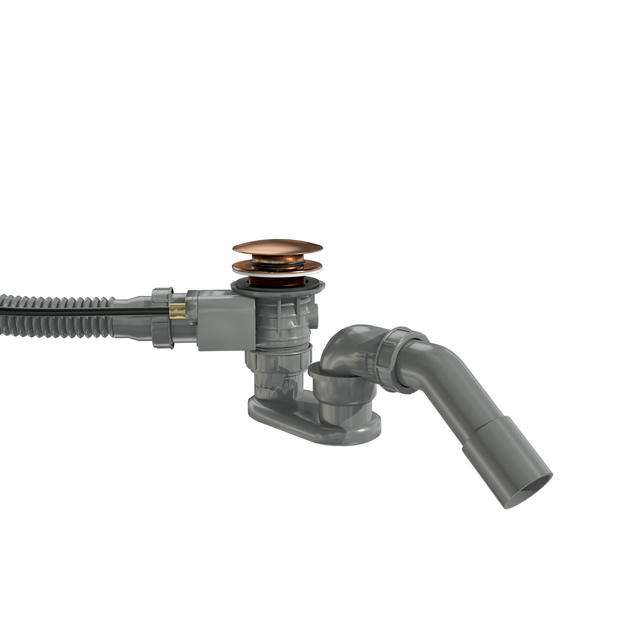 Santeg Unibath Flat siphon de baignoire avec trop-plein 70 cm or rose brossé