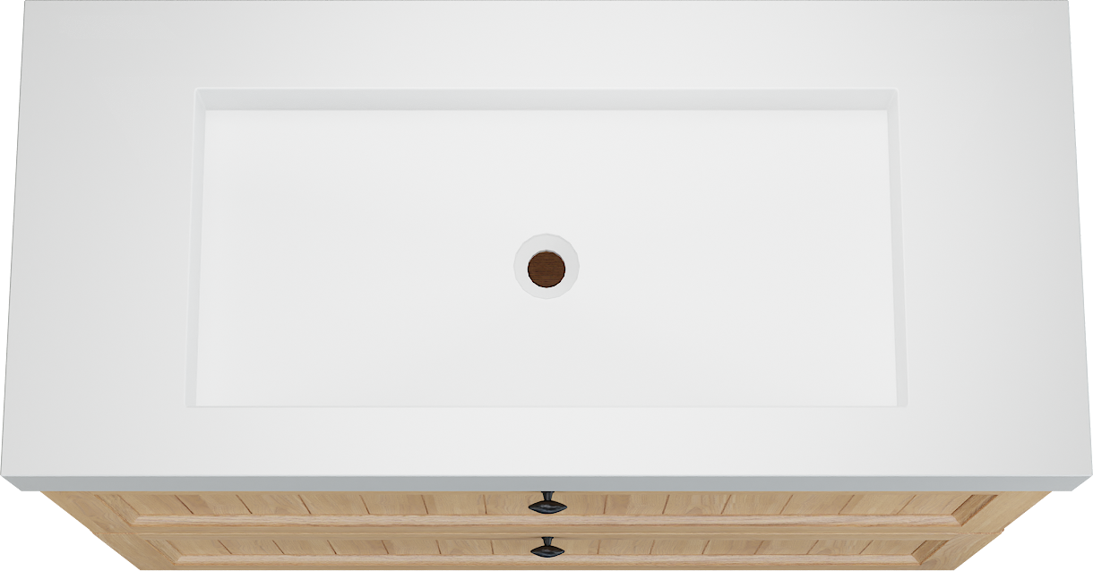 Balmani Lemon meuble salle de bains à poser 120 x 55 cm, placage chêne naturel avec Modus lavabo simple pour 2 trous de robinet en blanc mat