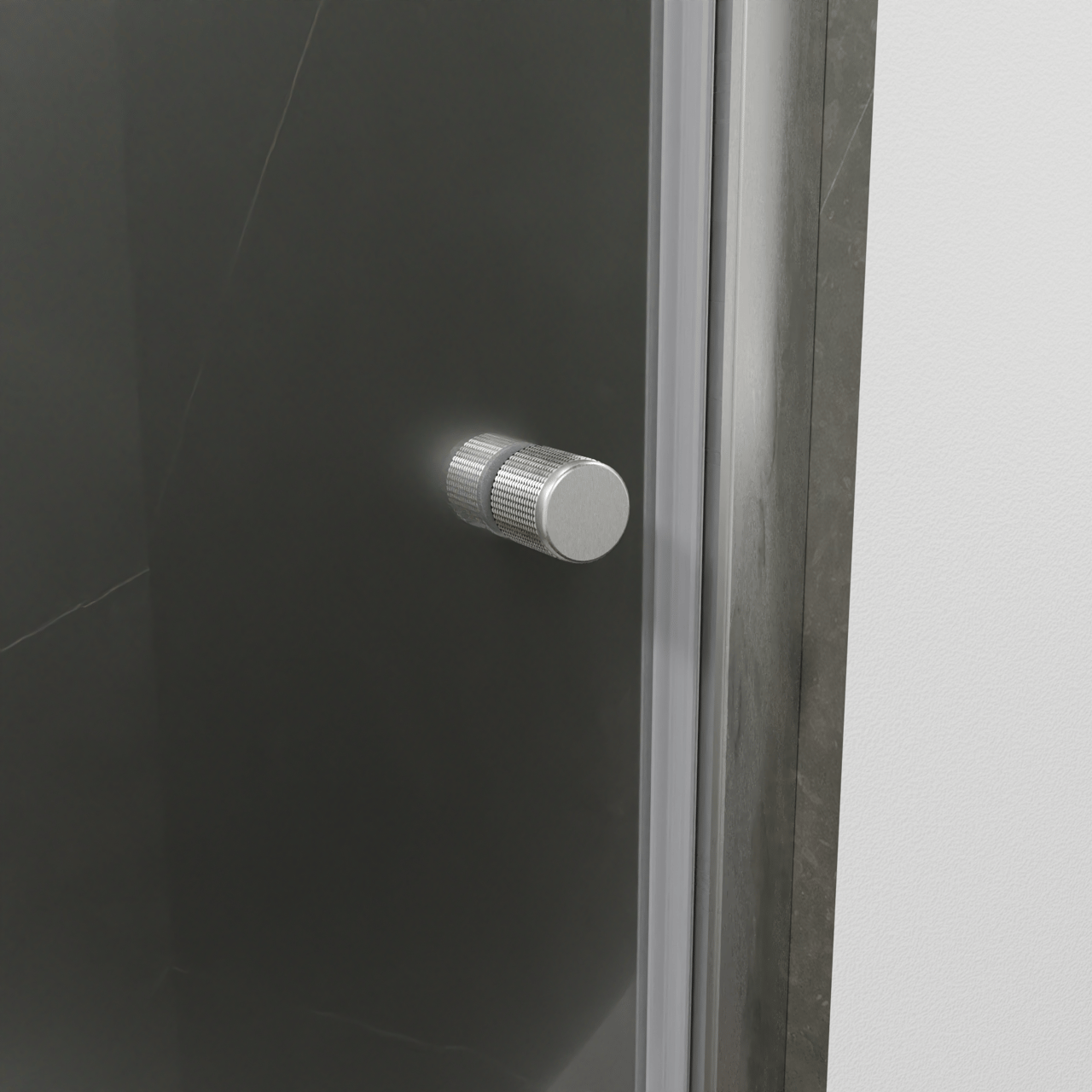 Luca Varess Kuresa porte pivotante 80 x 200 cm verre transparent profil chrome brillant