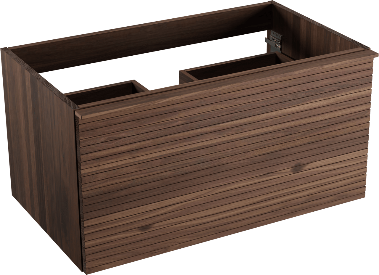 Balmani Forma meuble sous-lavabo suspendu nervure horizontale 90 x 55 cm noyer Américain 2 tiroirs