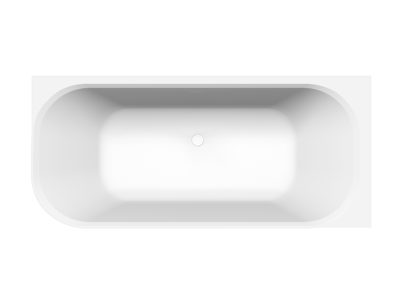 Balmani Finla tweepersoons hoekbad rechts 180 x 80 cm Solid Surface mat wit