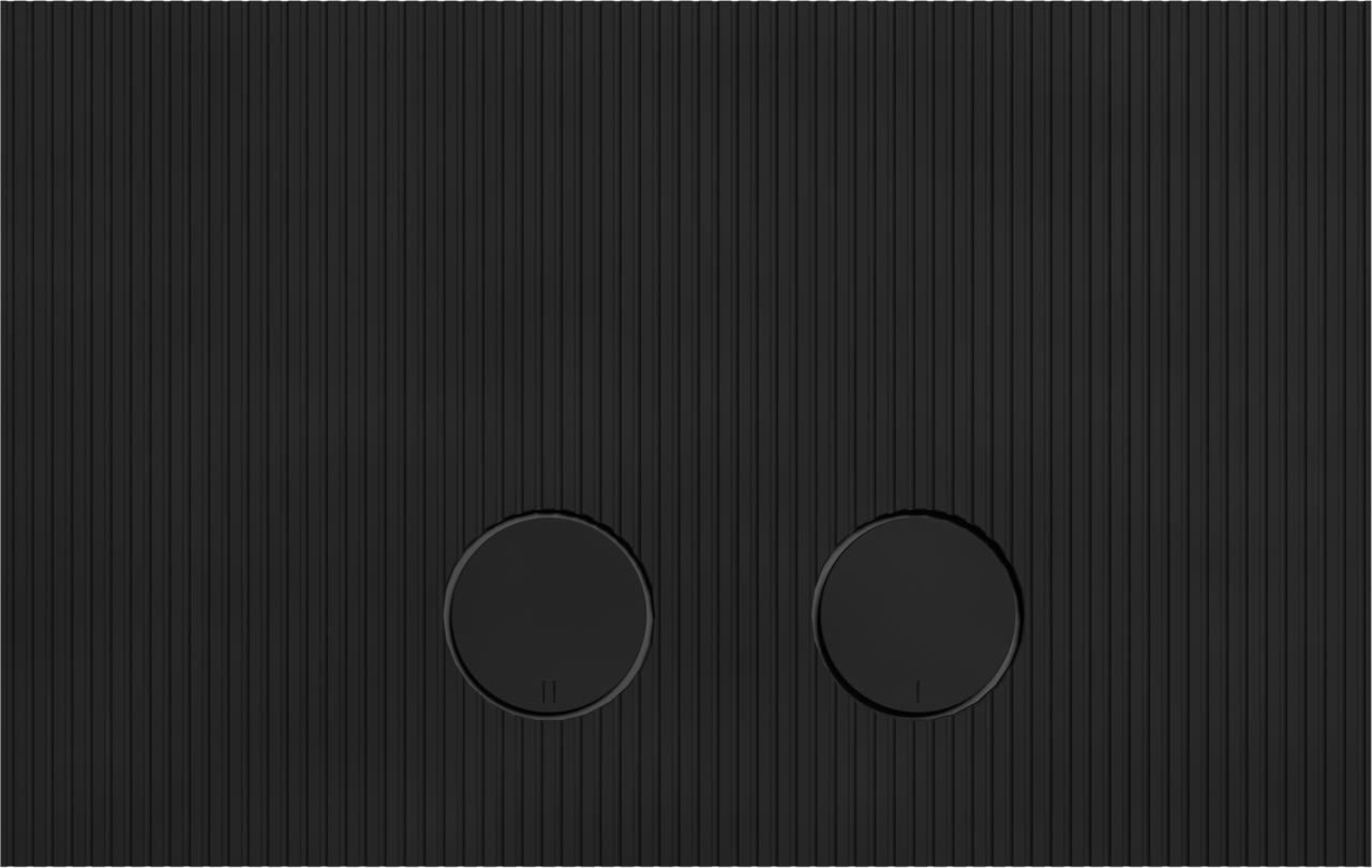 Perola Ribs bedieningsplaat Mat Zwart voor UP320 of UP720 inbouwreservoir