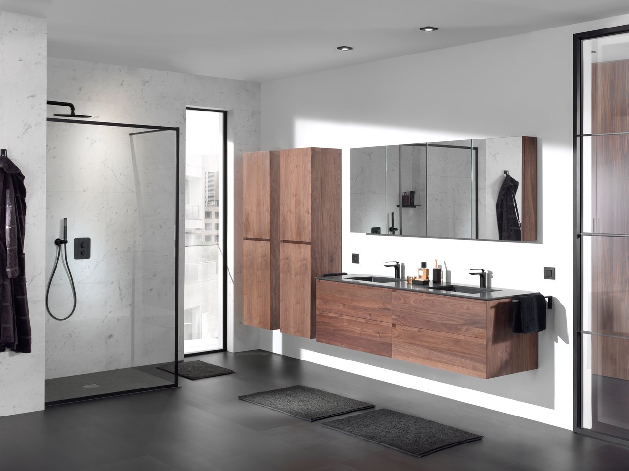 Balmani Mitra spiegelkast 90 x 72 cm Amerikaans notenhout