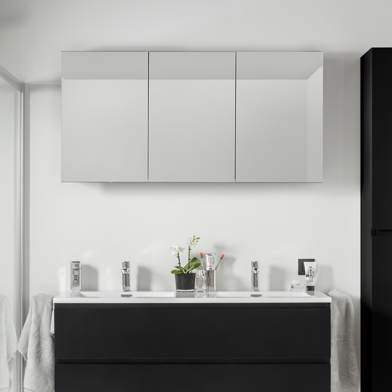 Storke Beta spiegelkast 120 x 60 cm mat zwart