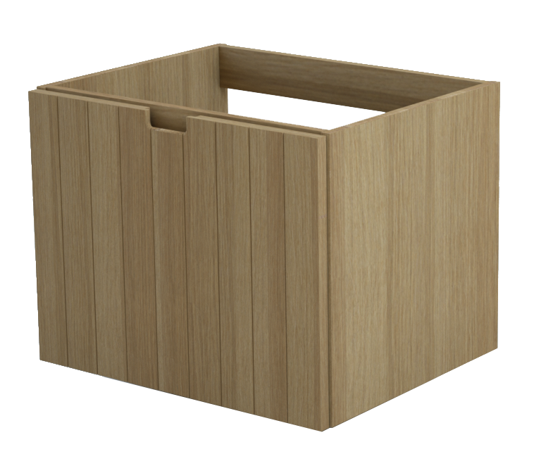 Balmani Adagio hängender Waschbeckenunterschrank: 67,5 x 55 cm, Eiche verwittert, 1 Schublade