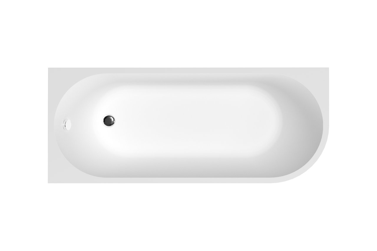 Linie Paulo 1-Personen-Eckbadewanne: links, 170 x 70 cm, Acryl, Weiß matt