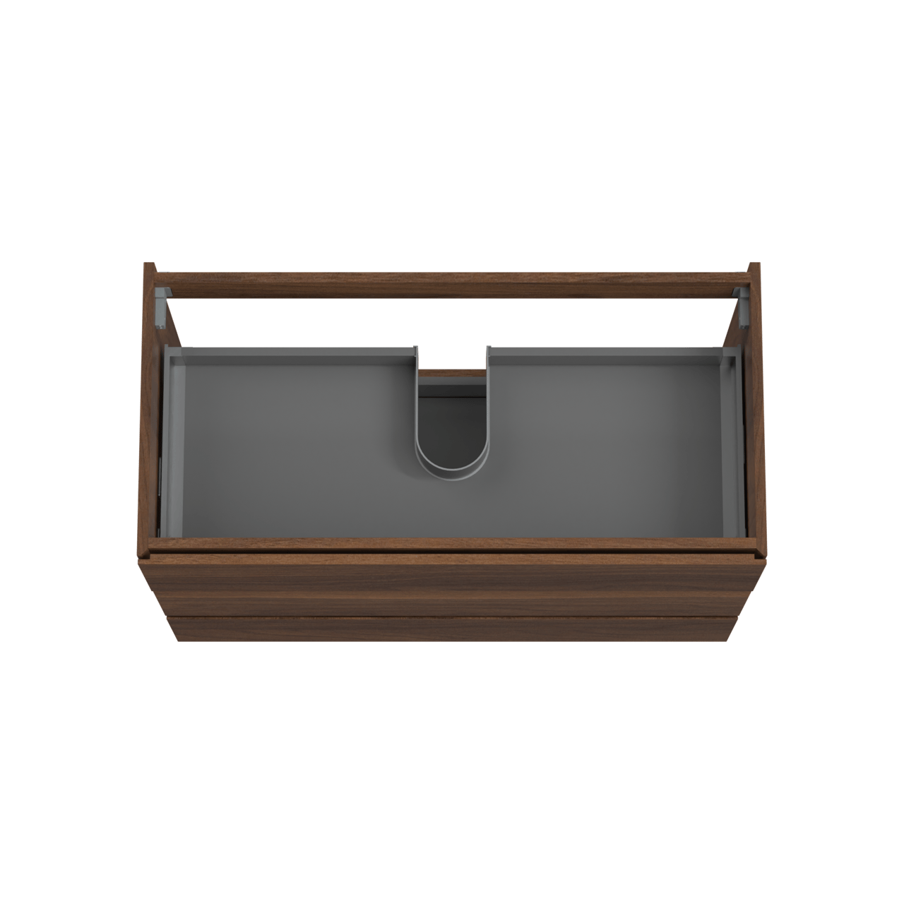 Storke Edge meuble sous-lavabo a poser 105 x 52 cm noyer 3 tiroirs