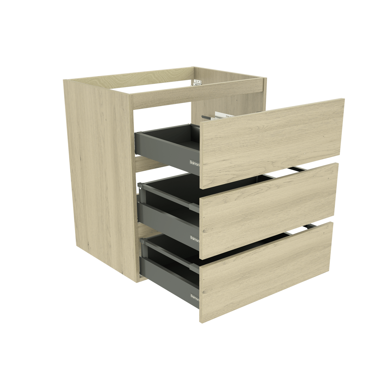 Balmani Lucida meuble sous-vasque a poser 75 x 55 cm chêne vieilli 3 tiroirs